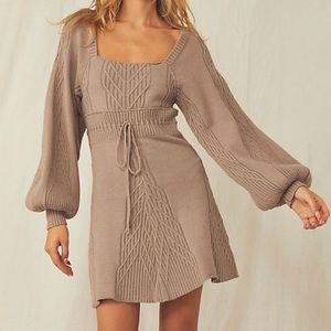 Free People Emmaline Mini Dress, Taupe